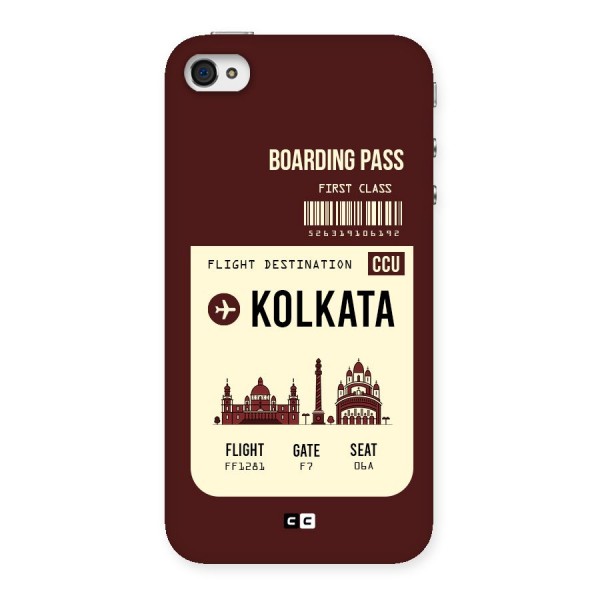 Kolkata Boarding Pass Back Case for iPhone 4 4s