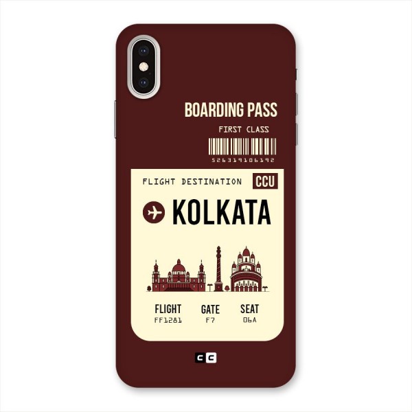 Kolkata Boarding Pass Back Case for iPhone XS Max