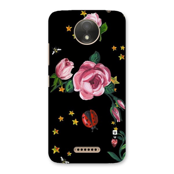 Ladybird And Floral Back Case for Moto C Plus