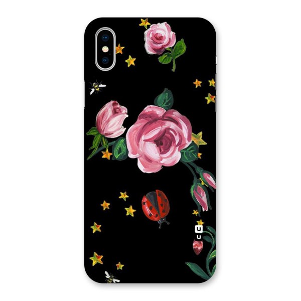 Ladybird And Floral Back Case for iPhone X