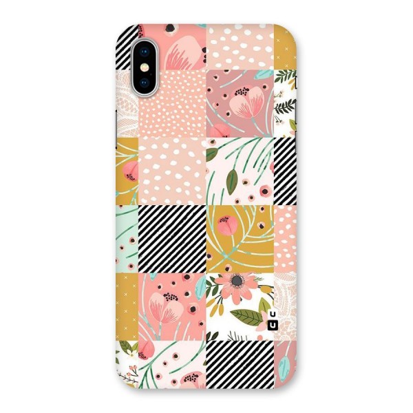 Leaf Stripe Polka Back Case for iPhone XS