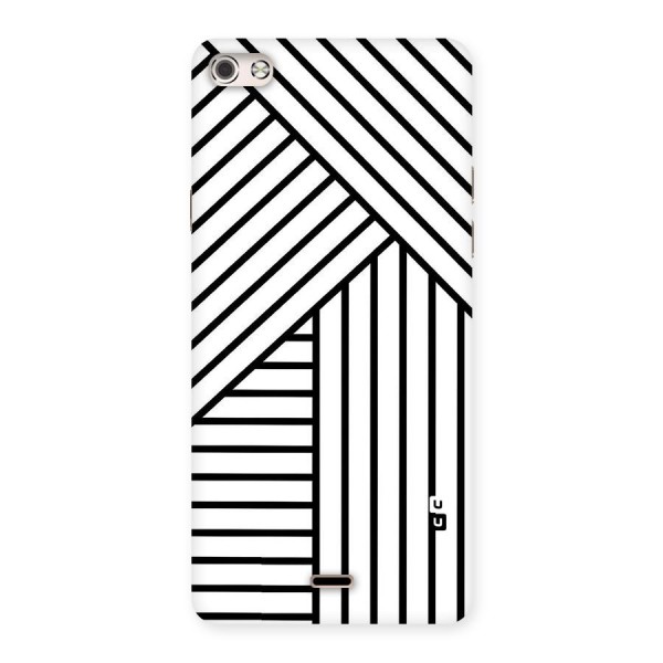 Lines Pattern Stripes Back Case for Micromax Canvas Silver 5