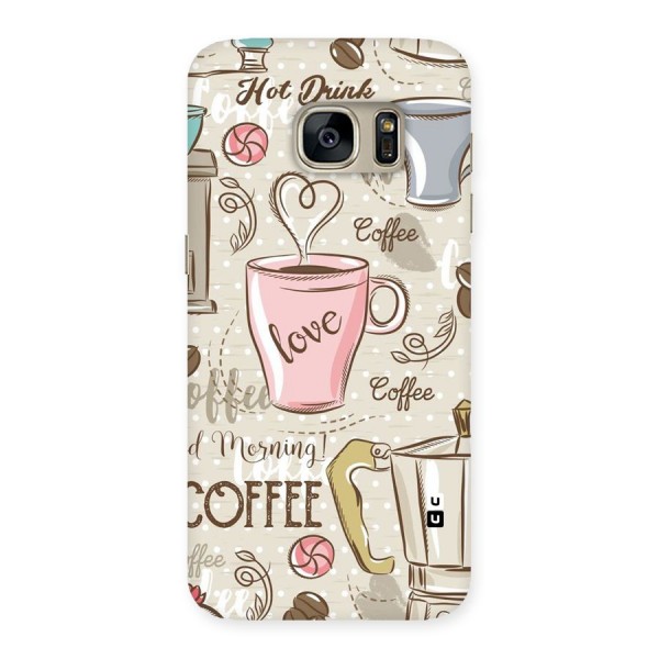 Love Coffee Design Back Case for Galaxy S7