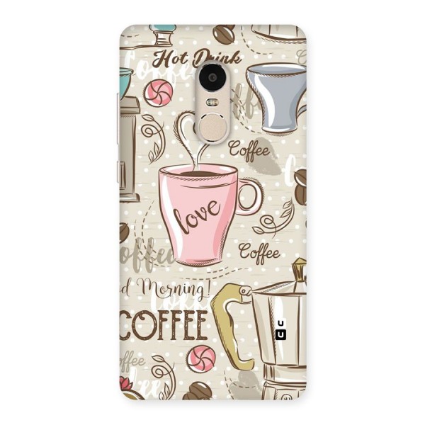 Love Coffee Design Back Case for Xiaomi Redmi Note 4