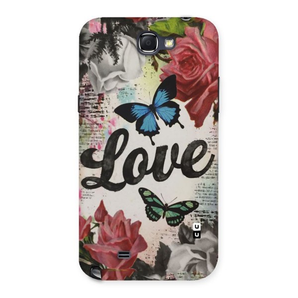 Lovely Butterfly Love Back Case for Galaxy Note 2