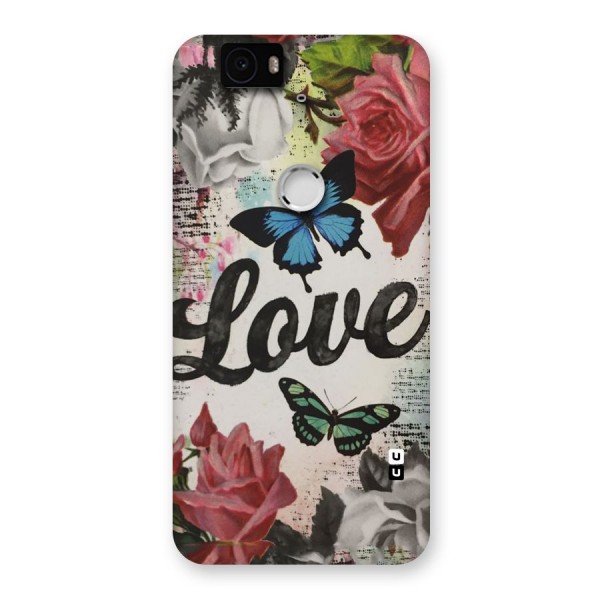 Lovely Butterfly Love Back Case for Google Nexus-6P