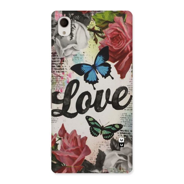 Lovely Butterfly Love Back Case for Xperia M4 Aqua