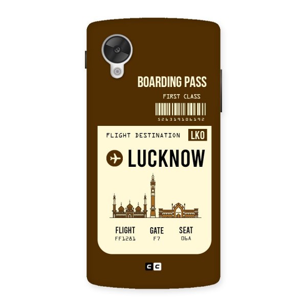 Lucknow Boarding Pass Back Case for Google Nexsus 5
