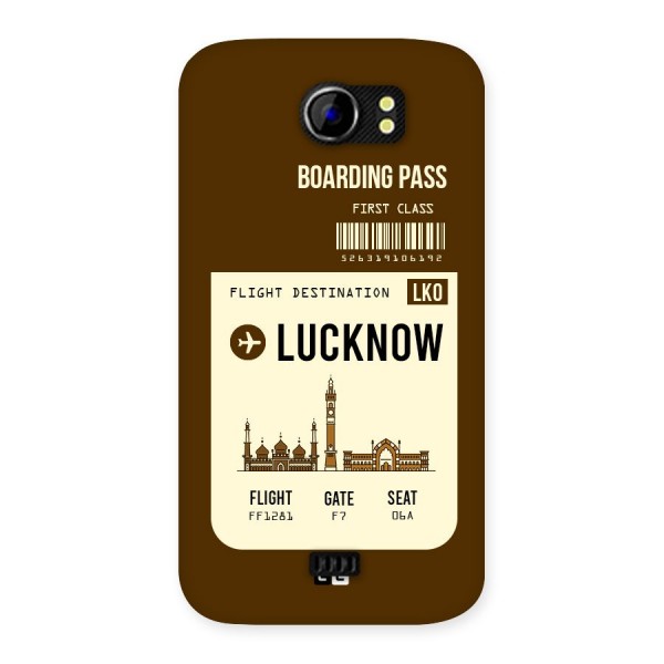 Lucknow Boarding Pass Back Case for Micromax Canvas 2 A110