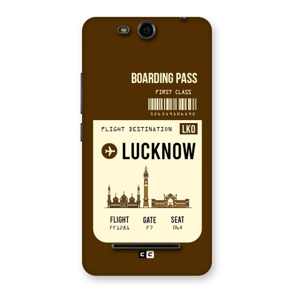 Lucknow Boarding Pass Back Case for Micromax Canvas Juice 3 Q392