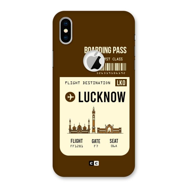 Lucknow Boarding Pass Back Case for iPhone XS Logo Cut