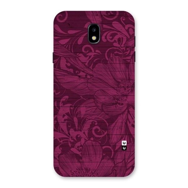 Magenta Floral Pattern Back Case for Galaxy J7 Pro