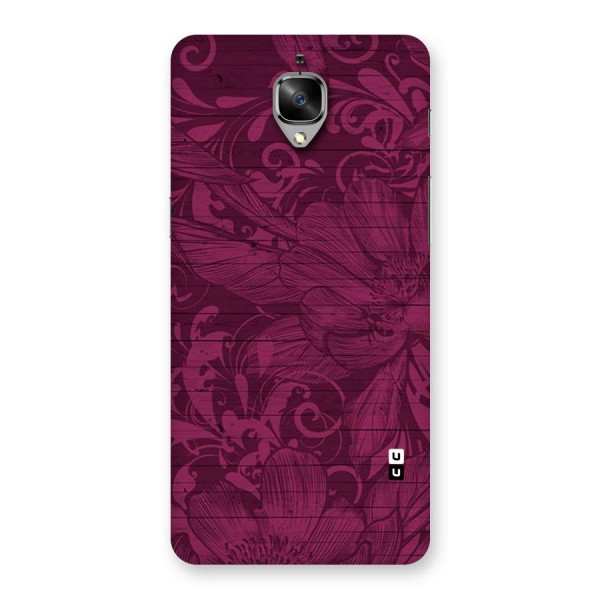 Magenta Floral Pattern Back Case for OnePlus 3T