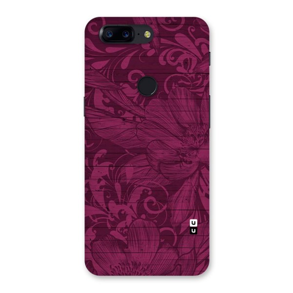 Magenta Floral Pattern Back Case for OnePlus 5T