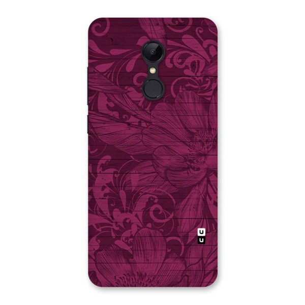 Magenta Floral Pattern Back Case for Redmi 5