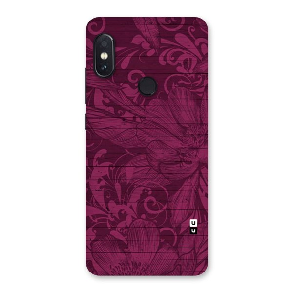 Magenta Floral Pattern Back Case for Redmi Note 5 Pro