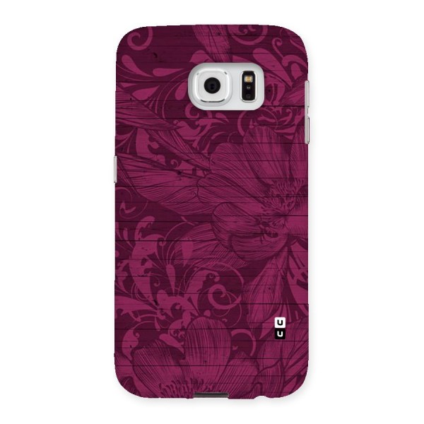 Magenta Floral Pattern Back Case for Samsung Galaxy S6