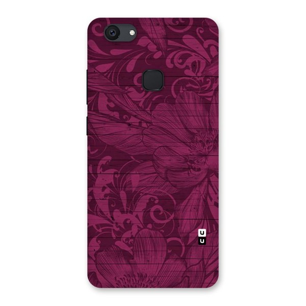 Magenta Floral Pattern Back Case for Vivo V7 Plus