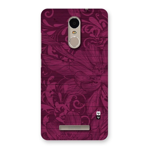 Magenta Floral Pattern Back Case for Xiaomi Redmi Note 3