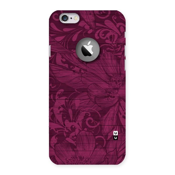 Magenta Floral Pattern Back Case for iPhone 6 Logo Cut