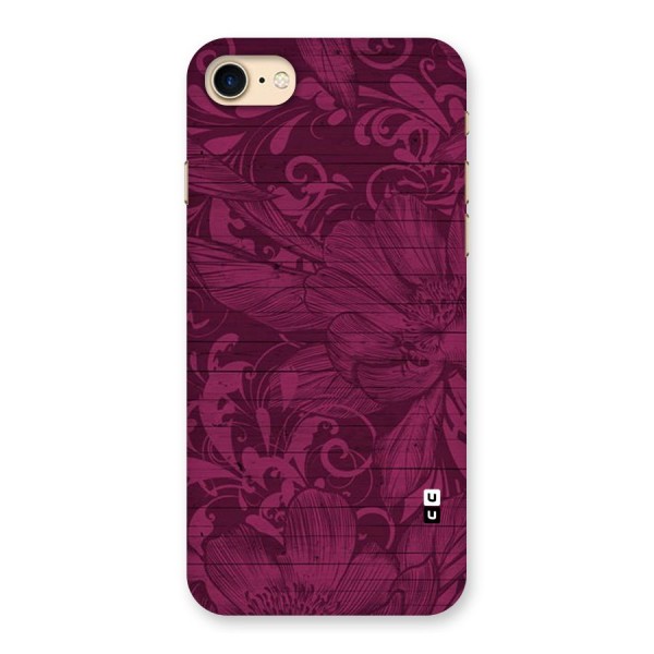 Magenta Floral Pattern Back Case for iPhone 7