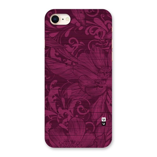 Magenta Floral Pattern Back Case for iPhone 8