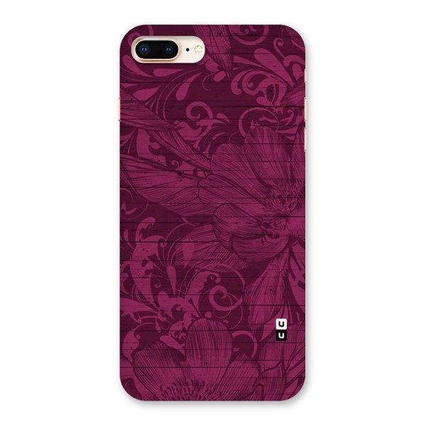 Magenta Floral Pattern Back Case for iPhone 8 Plus