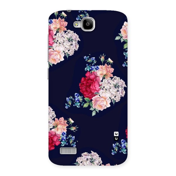 Magenta Peach Floral Back Case for Honor Holly
