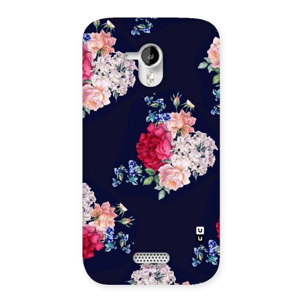 Magenta Peach Floral Back Case for Micromax Canvas HD A116
