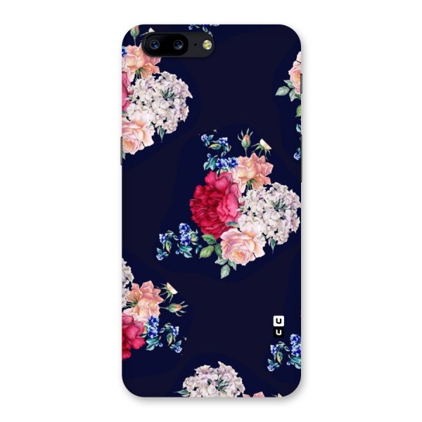 Magenta Peach Floral Back Case for OnePlus 5