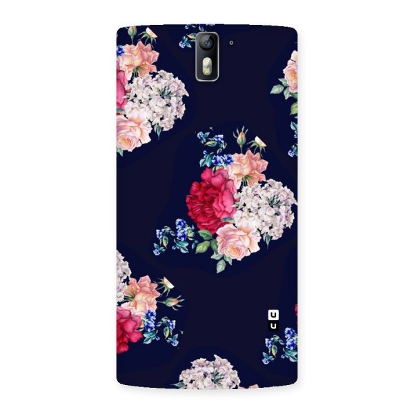 Magenta Peach Floral Back Case for One Plus One