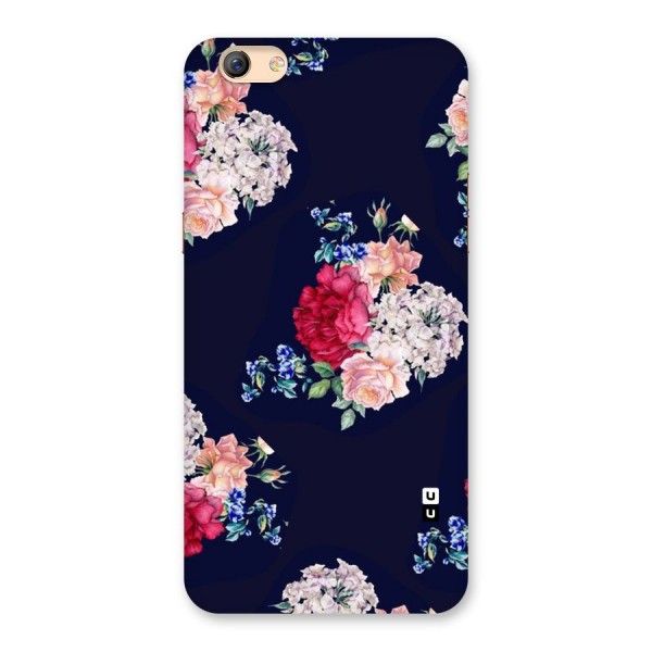Magenta Peach Floral Back Case for Oppo F3 Plus