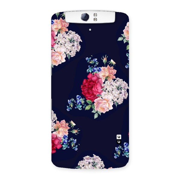 Magenta Peach Floral Back Case for Oppo N1