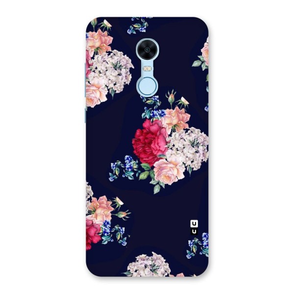 Magenta Peach Floral Back Case for Redmi Note 5