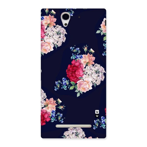 Magenta Peach Floral Back Case for Sony Xperia C3