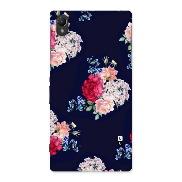 Magenta Peach Floral Back Case for Sony Xperia Z1
