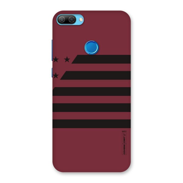 Maroon Star Striped Back Case for Honor 9N