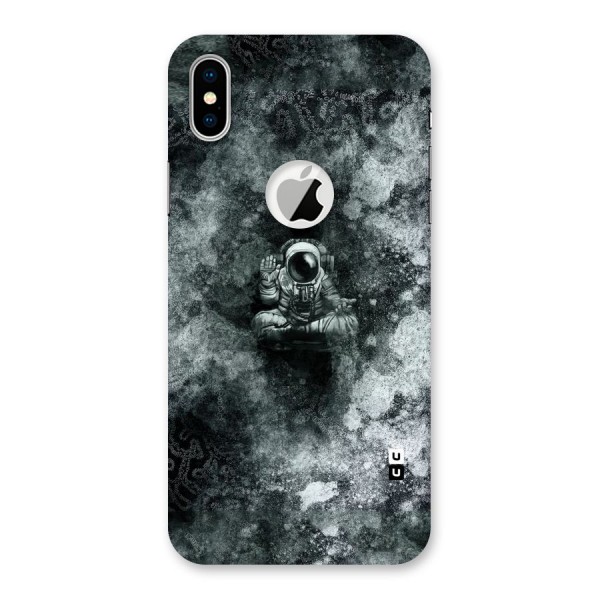 Meditating Spaceman Back Case for iPhone XS Logo Cut