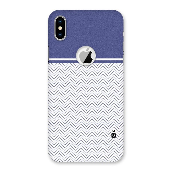 Melange Striped Pattern Back Case for iPhone XS Logo Cut