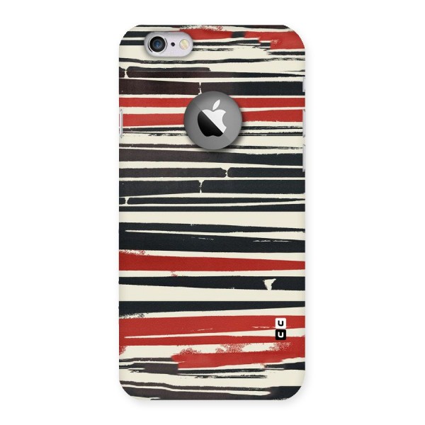 Messy Vintage Stripes Back Case for iPhone 6 Logo Cut