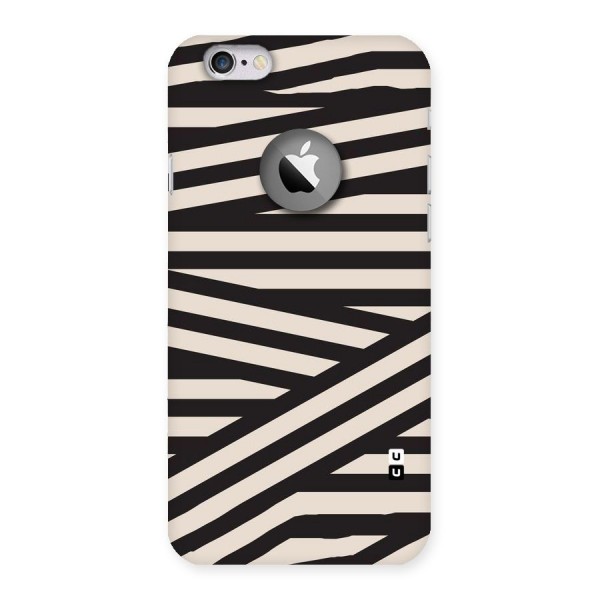 Monochrome Lines Back Case for iPhone 6 Logo Cut