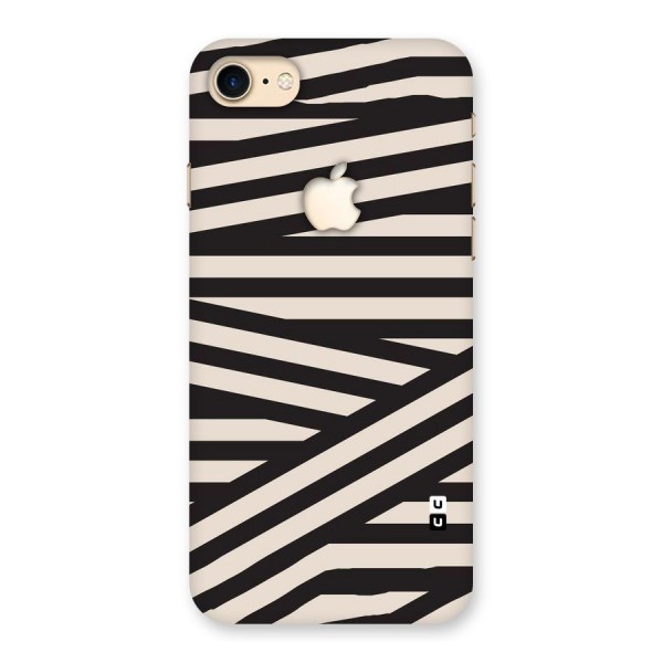 Monochrome Lines Back Case for iPhone 7 Apple Cut