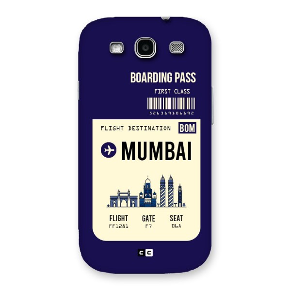 Mumbai Boarding Pass Back Case for Galaxy S3