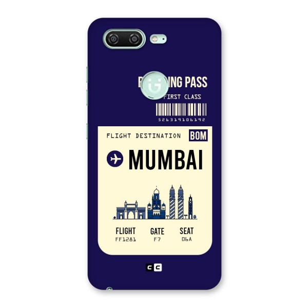 Mumbai Boarding Pass Back Case for Gionee S10