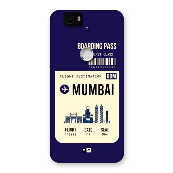 Mumbai Boarding Pass Back Case for Google Nexus-6P