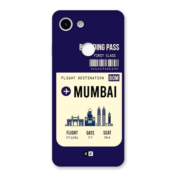 Mumbai Boarding Pass Back Case for Google Pixel 3
