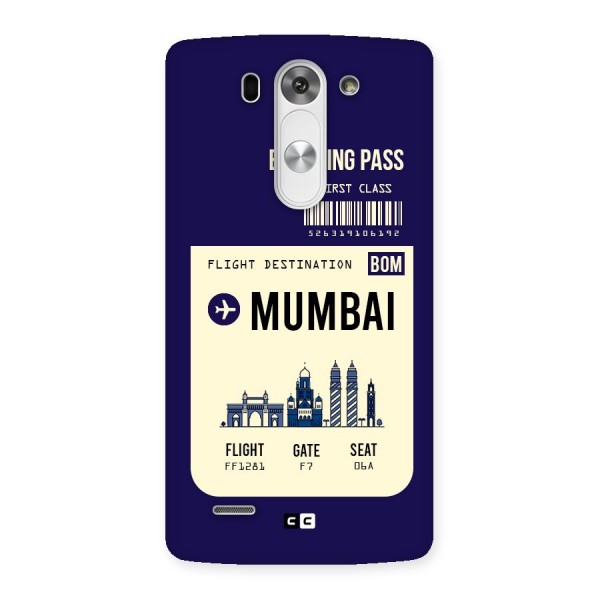 Mumbai Boarding Pass Back Case for LG G3 Beat
