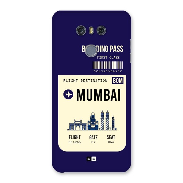 Mumbai Boarding Pass Back Case for LG G6