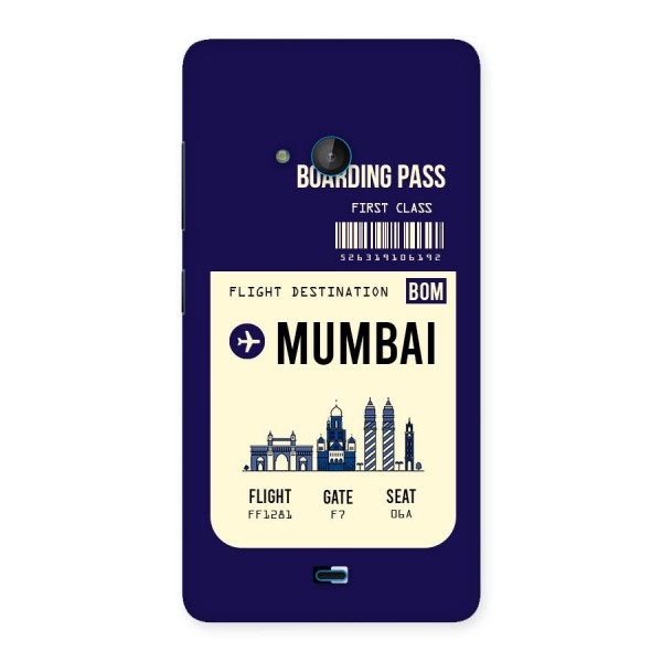 Mumbai Boarding Pass Back Case for Lumia 540