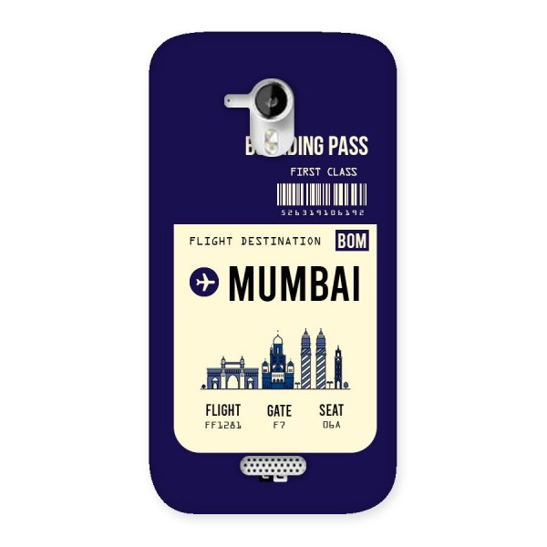 Mumbai Boarding Pass Back Case for Micromax Canvas HD A116